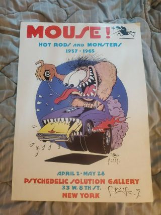 Hot Rod Monsters Psychedelic Signed Stanley Mouse Concert Poster Instore