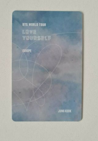 BTS Love Yourself Tour In Europe DVD Official Jungkook Photocard 2