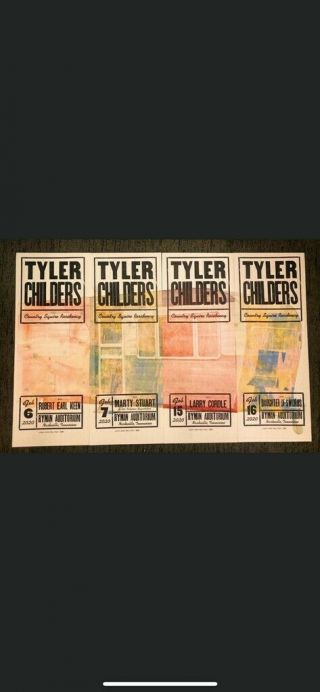 2/16 TYLER CHILDERS Ryman 2020 HATCH SHOW PRINT Nashville Poster Country Squire 2