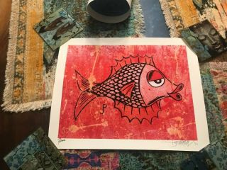 Pollock Red Fish Print Not Phish /500