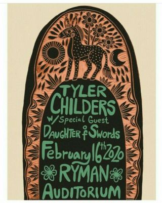 2/16 Tyler Childers Ryman 2020 Show Print Nashville Poster Country Squire /300