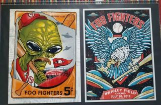 Foo Fighters Wrigley Field Chicago 7/29 - 30/2018 Posters Gigart Zombie Yeti