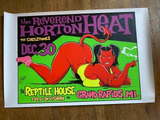 Coop Reverend Horton Heat Signed Numbered Silkscreen Poster Devil Girl Cp96 - 20