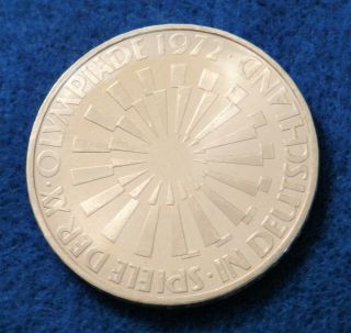 1972 G - Germany 10 Mark - Munich Olympics - Unc Silver Coin -