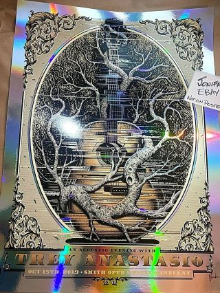 Trey Anastasio Solo Geneva Ny 2019 Rainbow Foil Screen Print Poster Ap S/n /50