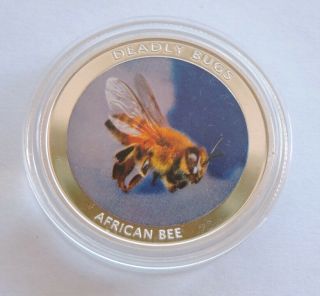 2010 Zambia 1000 Kwacha Silver Proof Deadly Bugs African Bee