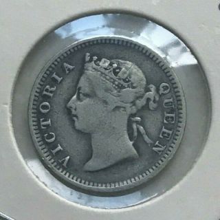 1889 Hong Kong 5 Cents - Silver