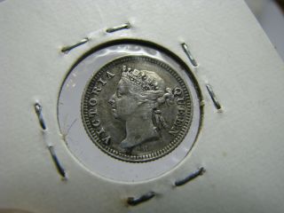 1889 - H Hong Kong 5 Cent Silver Coin