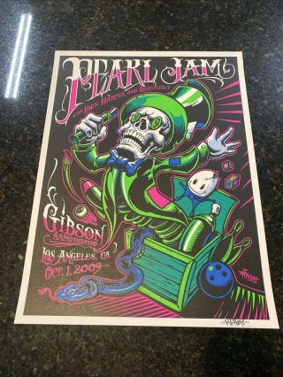 Pearl Jam Poster Los Angeles Gibson 10/1/09 Maxx242 Ap Hand Signed
