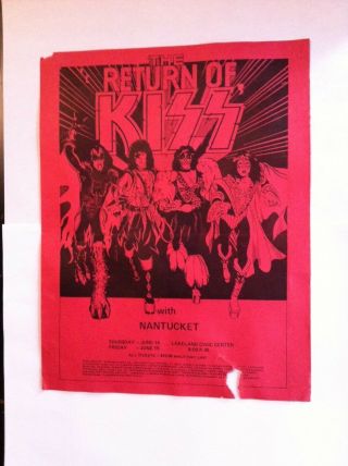 Kiss 1979 Dynasty Concert Poster Flyer Lakeland,  Fl With 11 Photos Return Of Kiss