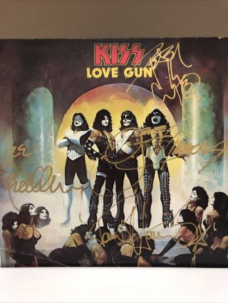 Kiss Love Gun Lp Originally Autographed By Gene Paul Ace Peter