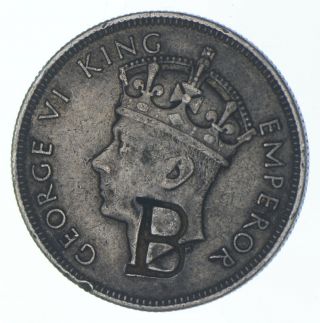 Silver World Coin 1937 Southern Rhodesia 2 Shillings - World Silver Coin 462