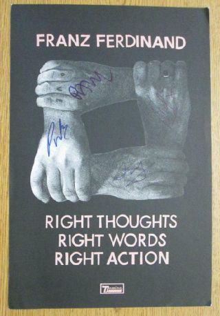 Franz Ferdinand Right Thoughts 2013 Signed X4 Autograph Poster