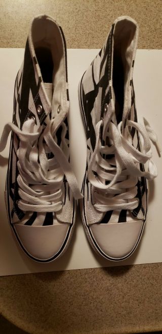 Official Van Halen Black And White Striped Shoes.  Us.  Size 10.