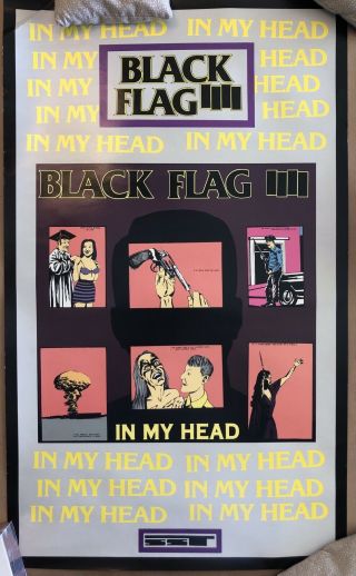 Black Flag In My Head Pettibon Promo Poster Sst Punk Kbd Henry Rollins