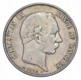 Silver - World Coin - 1875 Denmark 2 Kroner - World Silver Coin 934