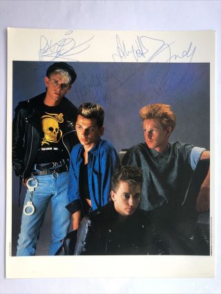 Depeche Mode Signed 10 " X8 " Promotional Print Of Band,  Hand Signed By Band