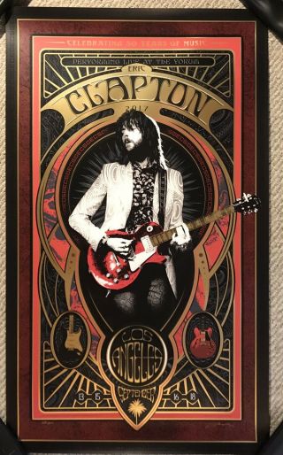 Eric Clapton Los Angeles Forum Poster Sept 2017 Signed Adam Pobiak Cream