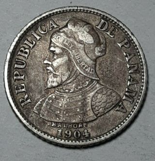 1904 Panama 5 Centesimos Silver Coin Balboa Hundred & 16 Years Old Coin