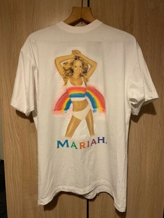 Mariah Carey Rainbow Tour T - Shirt Vintage 2000 Rare Large Double Sided