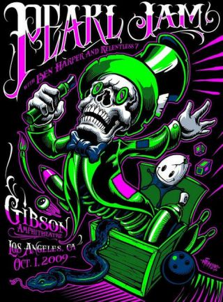 Pearl Jam Poster Los Angeles Gibson Amphitheater 10/1/2009 Maxx242 Great