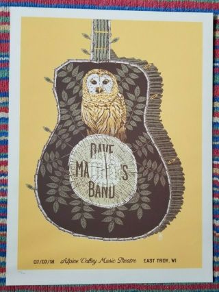 Dave Matthews Band Poster July 2012 Alpine Valley Music Theatre - East Troy,  Wi