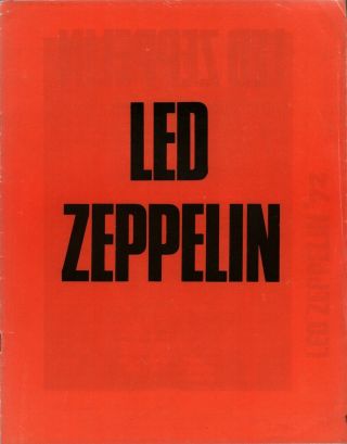 Led Zeppelin 1972 Uk Tour Concert Program Book / Jimmy Page / Robert Plant / Ex