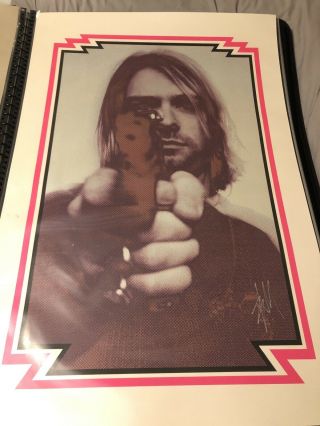 Blunt Graffix 24x36 " Kurt Cobain Nirvana Black & Red Metallic Variant Poster
