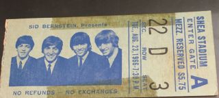Beatles Shea Stadium Ticket Stub 8/23/66