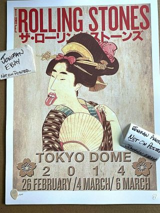 Rolling Stones 14 On Fire Tour 2014 Tokyo Dome Japan /500 Litho Poster Print