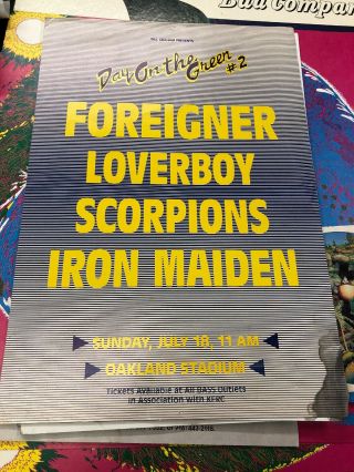 Iron Maiden Scorpions Foreigner 1986 Day On The Green 2 Poster Bill Graham