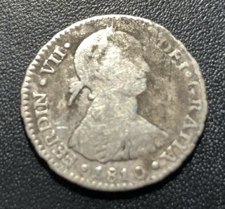 Peru 1810 Limae Jp One Real Silver Coin: Ferdinand Vii