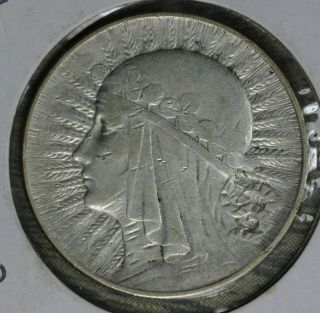 Poland 1934 5 Zlotych Silver Coin.  Warsaw