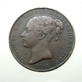 1861 Island Of Jersey Copper 1/13 Shilling_under Queen Victoria_large Coin