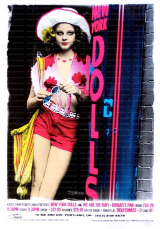 York Dolls Concert Poster 2008 S/n Greg 