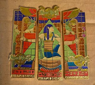 Hard Rock Cafe Myrtle Beach 2005 Egyptian God Osiris Stained Glass Set Of 3 Pins