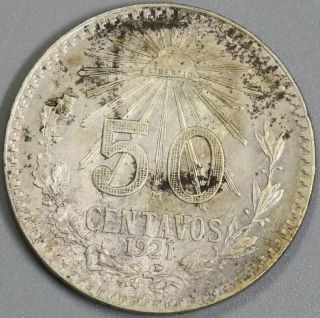 1921 Mexico Silver 50 Centavos 72 Silver Type Coin (19072303r)