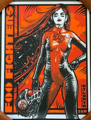 Foo Fighters 2019 Bowl Poster Jeff Wood Signed Print Atl Saturday