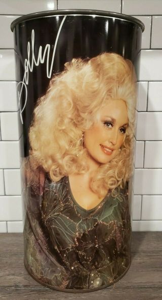 Dolly Parton Metal Trash Can - P&k Products - Vintage 1978