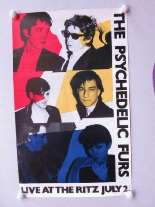 The Psychedelic Furs Live At The Ritz Nyc 1981 Promo Poster Rare