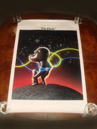 Ultra Rare Quincy Jones " The Dude " 1981 A&m Records Promotional Poster - Nmint