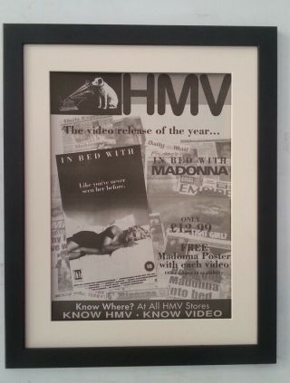 Madonna In Bed With 1991 Poster Ad Quality Framed Fast World Ship