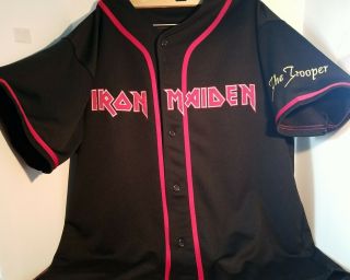 Vintage Iron Maiden " The Trooper " Baseball Style Jersey.  Bravado.  Rare.  Sz Xl