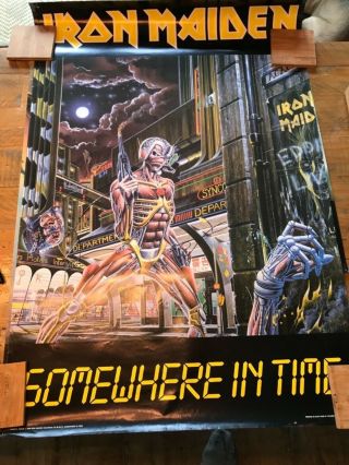 Iron Maiden - Somewhere In Time Vintage 1980s Poster By Minerva