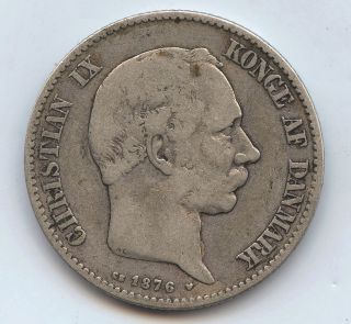 Denmark 2 Kroner 1876 Silver F