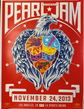 Pearl Jam Tour Poster 11/24/2013 From Show At The La Sports Arena - La Ca