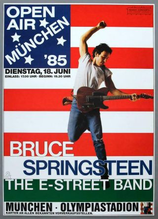 Bruce Springsteen - Rare Munich 1985 Born In The Usa Concert Poster