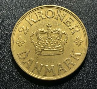 Denmark 1941 (h) N; Gj 2 Kroner Coin: Christian X