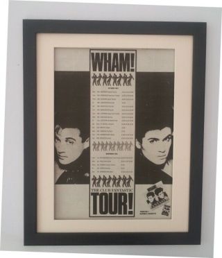Wham George Michael Fantastic Tour 1983 Poster Ad Framed Fast