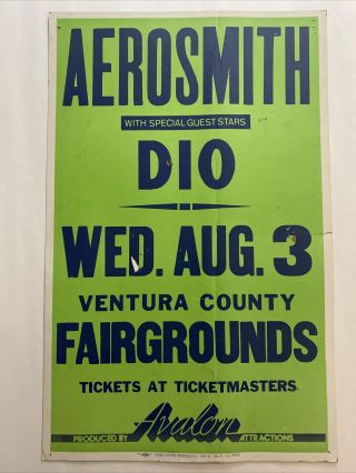 Aerosmith W/ Dio Poster 1983 Ventura County Fairgrounds California